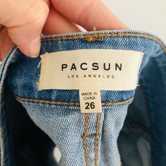 Pacsun Light Button Fly Cut Off Jean Skirt 26 - Picture 4 of 5
